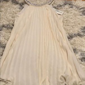 White cream color pearl dress